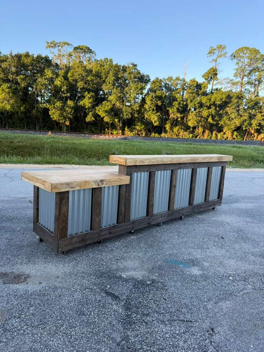 12FT Straight Backyard Tiki Bar | Custom Outdoor Bar