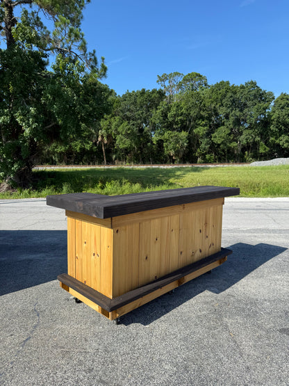 📞386-346-5172 | 7FT L on R (bartenders perspective) –  Bartender Station,2x Shelves, Footrest, Stain, Polyurethane