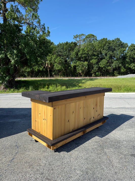 📞386-346-5172 | 7FT L on R (bartenders perspective) –  Bartender Station,2x Shelves, Footrest, Stain, Polyurethane