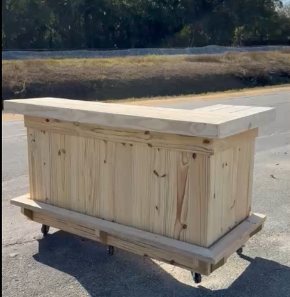 3. 6FT L-Shaped Outdoor Bar | Backyard & Poolside Tiki Bar
