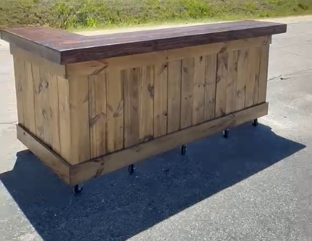 8ft L-Shaped Outdoor Bar | Backyard & Poolside Tiki Bar