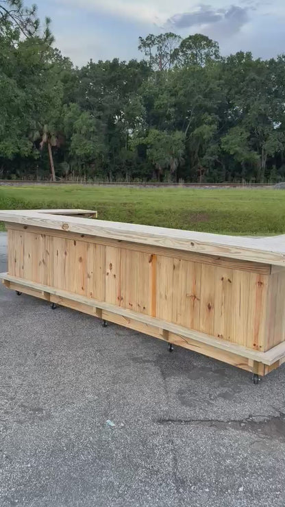 12x4'6 U-Shape - Bartender Station, 2x Shelf, Footrest (all)