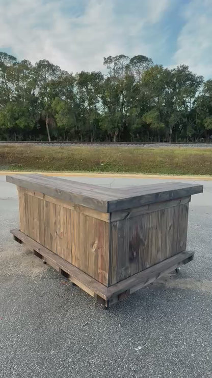 📞386-346-5172 | 8x5 L on the left (bartenders perspective) – Bartender Station, 2x Shelf, Footrest (all), Stain