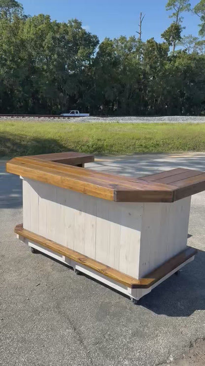 9FT U-Shaped Outdoor Bar | Backyard Tiki Bar
