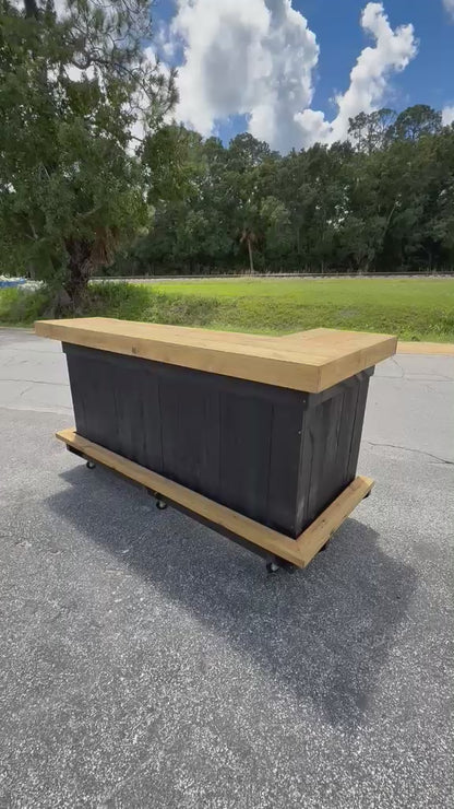 6ft L-Shaped Backyard Tiki Bar | Custom Outdoor Bar