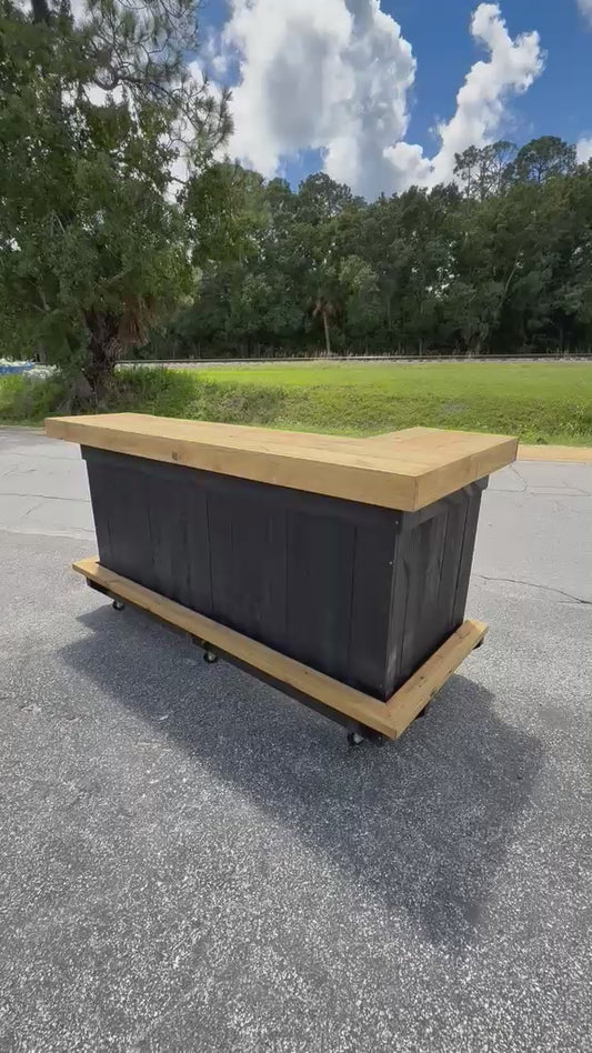 6ft L-Shaped Backyard Tiki Bar | Custom Outdoor Bar