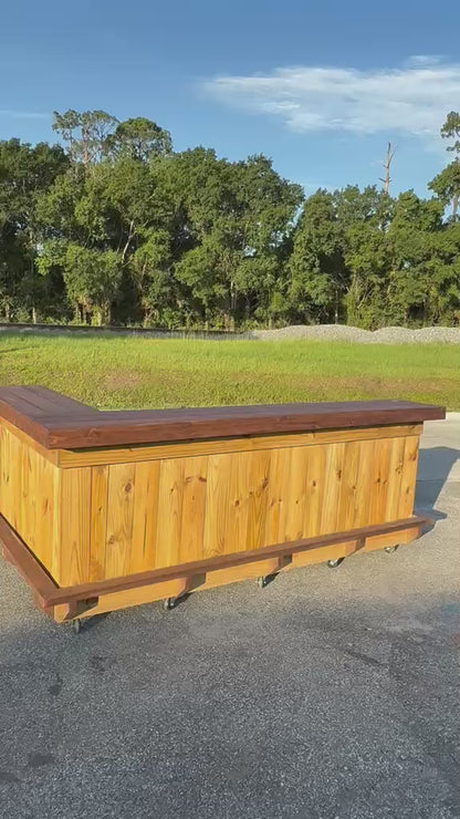 📞386-346-5172 | 8ft L on the right(bartenders perspective) - Bartender Station, 1x shelf, footrest(all), Stain