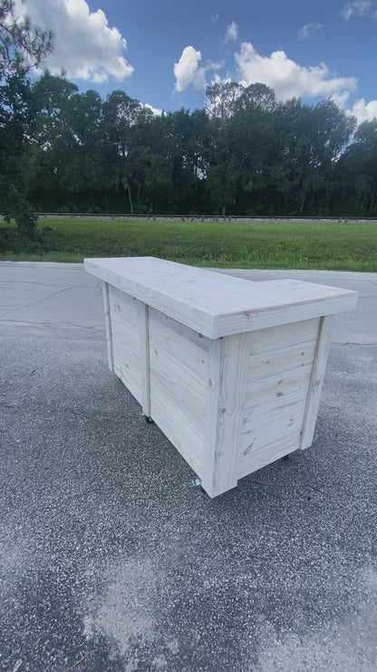 Deposit only! 6ft L shape bar. Outdoor bar. Indoor bar. Reception desk. Cash Wrap.