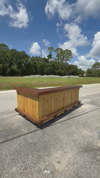 📞386-346-5172 | 8ft L on the right(bartenders perspective) - Bartender Station, 1x shelf, footrest(all), Stain, Poly
