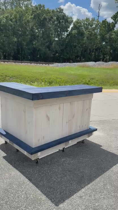 5FT L-Shaped Backyard Bar | Handcrafted Outdoor Tiki Bar