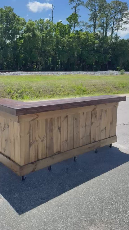 8ft L-Shaped Outdoor Bar | Backyard & Poolside Tiki Bar