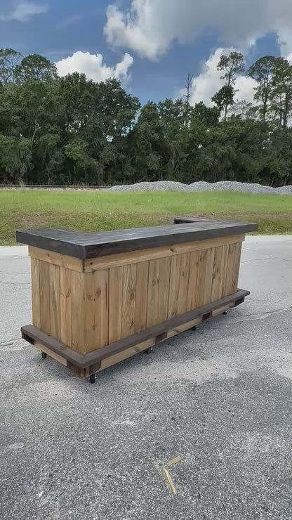 8FT U-Shaped  Outdoor Tiki Bar | Perfect for Patios & Backyards
