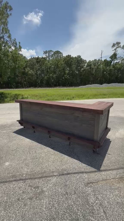 9ft L-Shaped Outdoor Bar | Backyard & Patio Tiki Bar