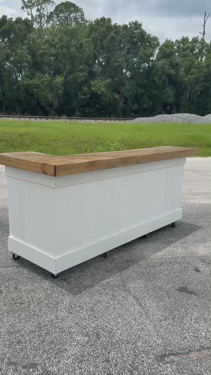 8x4 L-Shaped Outdoor Bar | Handcrafted by Nick's Tiki Bars