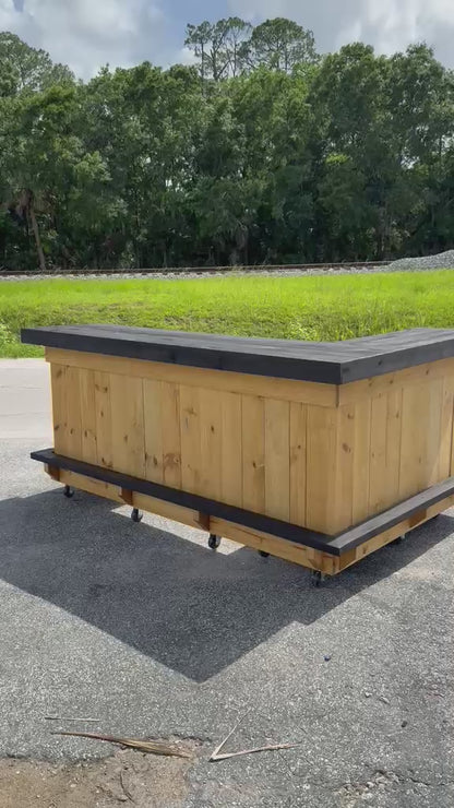8x5 L-Shaped Outdoor Serving Bar | Custom Tiki Bar Design