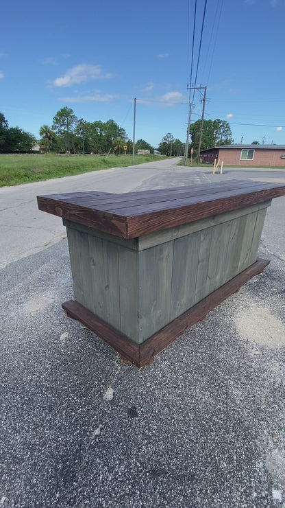Deposit only! 8ft L shape bar. Outdoor bar. Indoor bar. Reception desk. Cash Wrap.