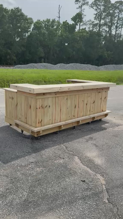 9x4 L-Shaped Outdoor Home Bar | Handcrafted by Nick's Tiki Bars