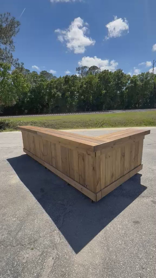 12ft L-Shaped Tiki Bar | Custom Outdoor Entertainment Bar