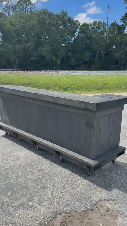 📞386-346-5172 | 9x4 L on Left (bartenders perspective) - Bartender Station, 2x Shelf, Footrest (all), Stain,
