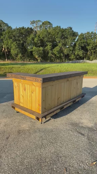 8FT L-Shaped  Outdoor Bar | Handcrafted by Nick's Tiki Bars