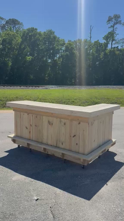 8x5 L on the left (bartenders perspective) –2x Shelf, Footrest (all),