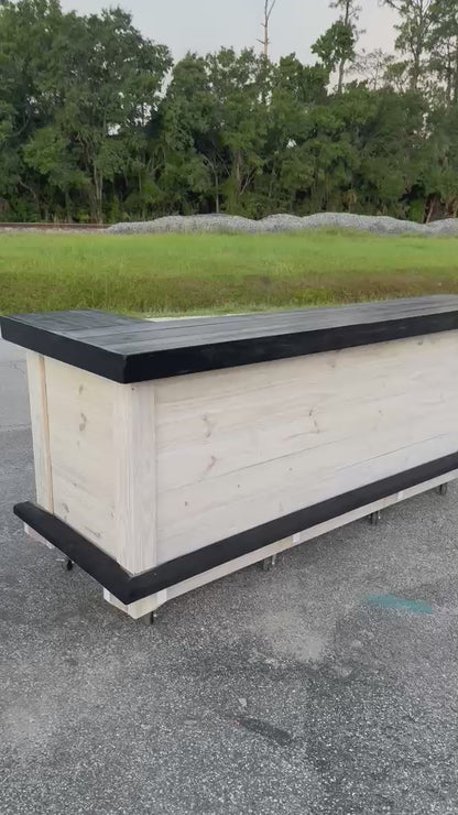 9x4 L-Shaped Backyard Bar | Handcrafted Outdoor Tiki Bar