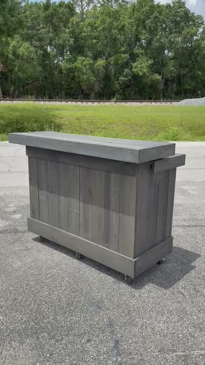 📞386-346-5172 | 4FT Straight Bar - Bartender Station, 1x Shelf, Stain