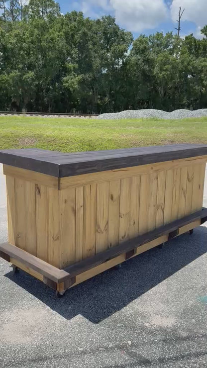 📞386-346-5172 | 6ft L on right (bartenders perspective) - Bartender Station, 2x shelf, Footrest (all), Stain