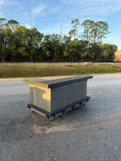 📞386-346-5172 | 6ft L on right (bartenders perspective) - Bartender Station, 2x shelf, Footrest (all), Stain
