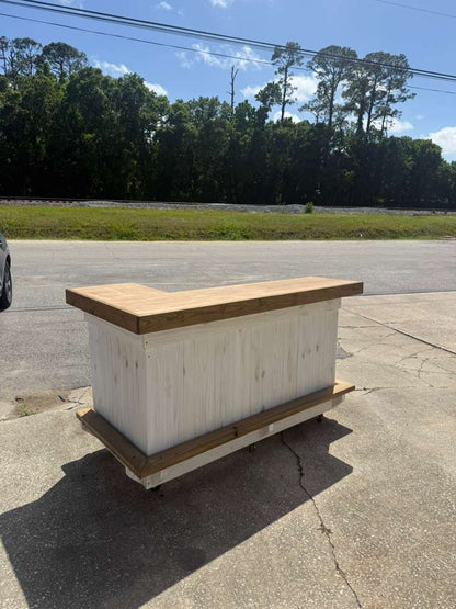 6ft L-Shaped Outdoor Bar | Backyard & Poolside Tiki Bar
