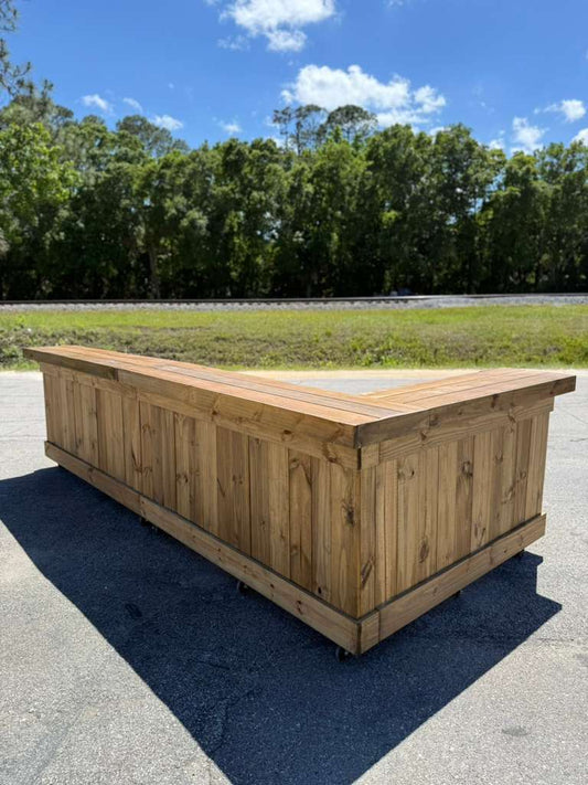 12ft L-Shaped Tiki Bar | Custom Outdoor Entertainment Bar