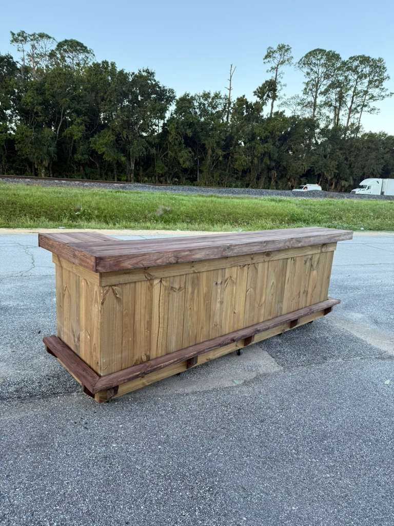📞386-346-5172 | 8ft L on the right(bartenders perspective) - Bartender Station, 2x shelf, footrest(all), Stain