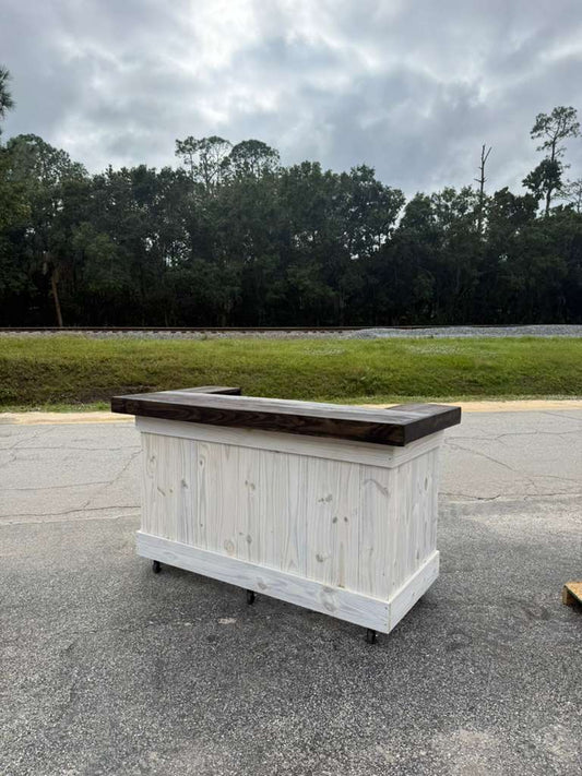 6FT U-Shaped Bar – Bartender Station, 1x Shelf, Stain