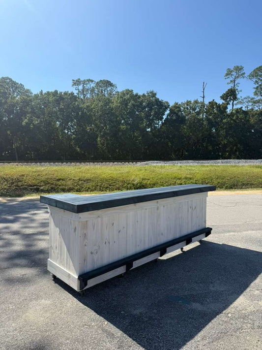📞386-346-5172 | 9ft L on Right (bartenders perspective) - Bartender Station, 1x Shelf, Footrest (all), Stain