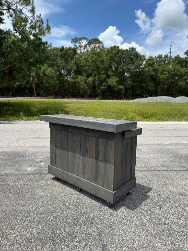 📞386-346-5172 | 4FT Straight Bar - Bartender Station, 1x Shelf, Stain
