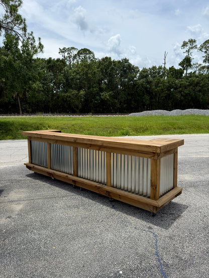 📞386-346-5172 | 10ft U-Shaped Bar - Bartender Station, 2x Shelf, Footrest (all), Metal, Cabinet