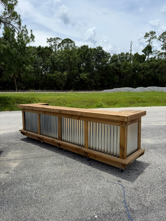 10ft U-Shaped Bar - Bartender Station, 2x Shelf, Footrest (all), Metal, Cabinet