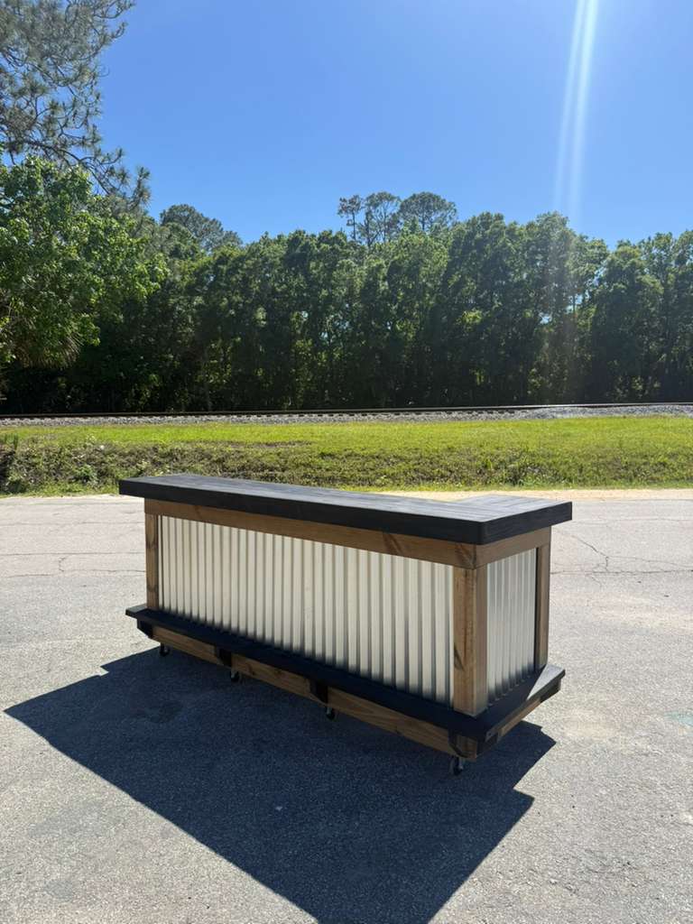 8x4 L-Shaped Outdoor Tiki Bar | Perfect for Patios & Backyards
