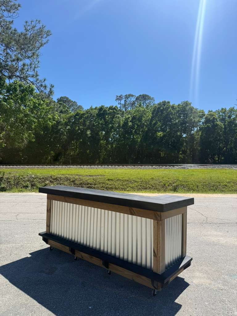 8x4 L-Shaped Outdoor Tiki Bar | Perfect for Patios & Backyards