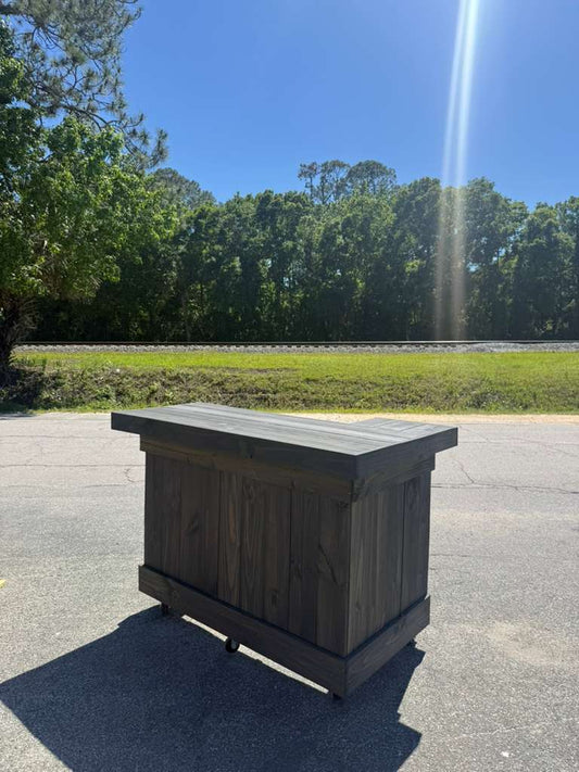 5FT L on left (bartenders perspective) – Bartender Station, 1x Shelf, Stain