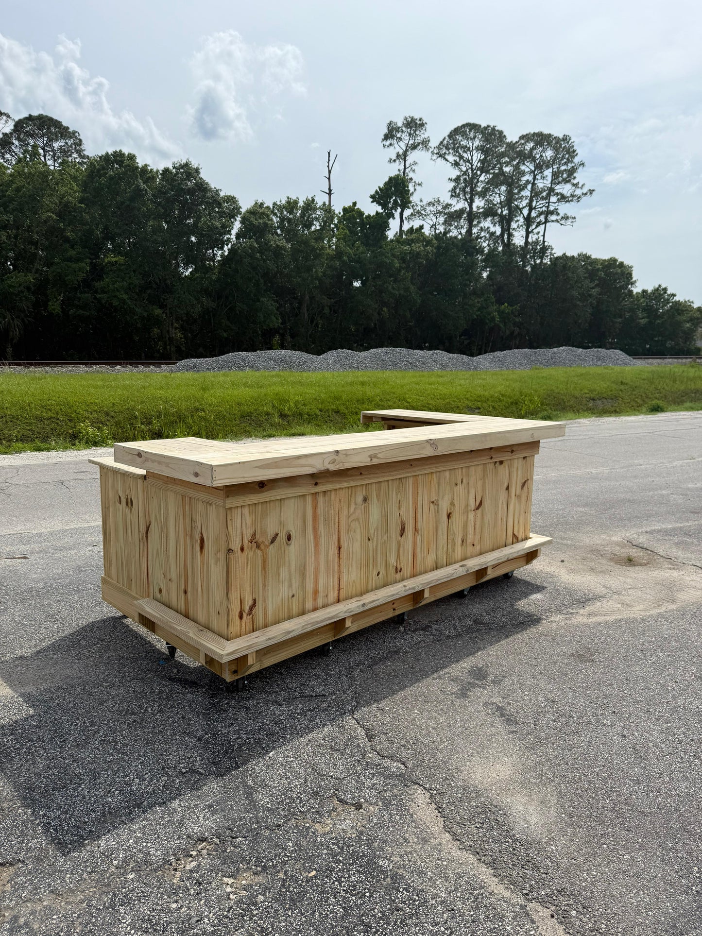 9x4 L-Shaped Outdoor Home Bar | Handcrafted by Nick's Tiki Bars