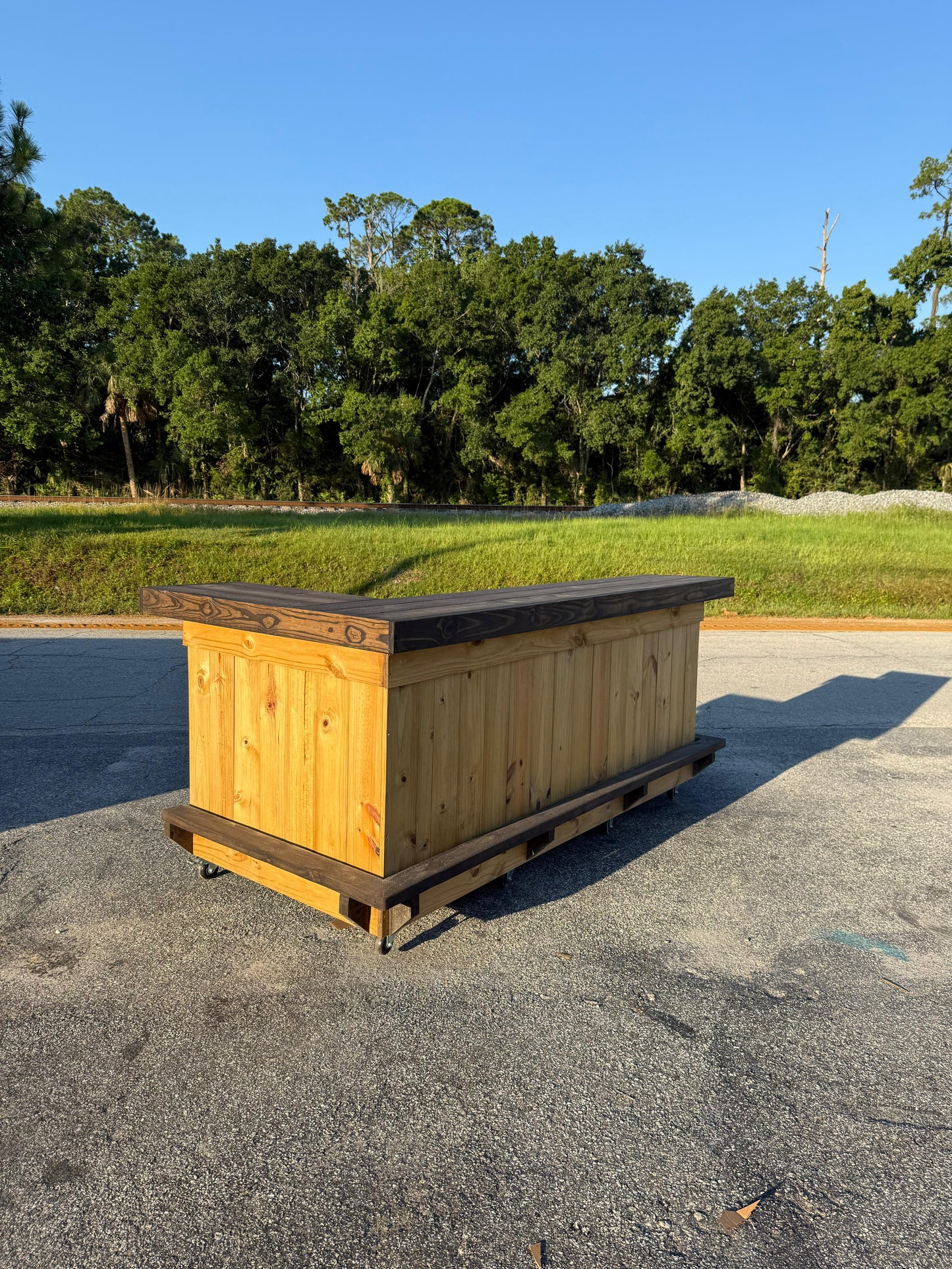 8FT L-Shaped  Outdoor Bar | Handcrafted by Nick's Tiki Bars