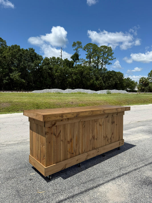 📞386-346-5172 | 8FT Straight Bar – 1x Shelf, Stain